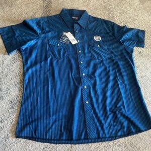 NWTs Wrangler Men’s authentic western s/s shirt with snap buttons Sz 2XLT